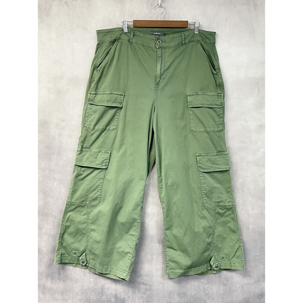 Torrid Womens High Rise Baggy Cargo Pants 20R Dark Forest Utility Gorpcore Trail
